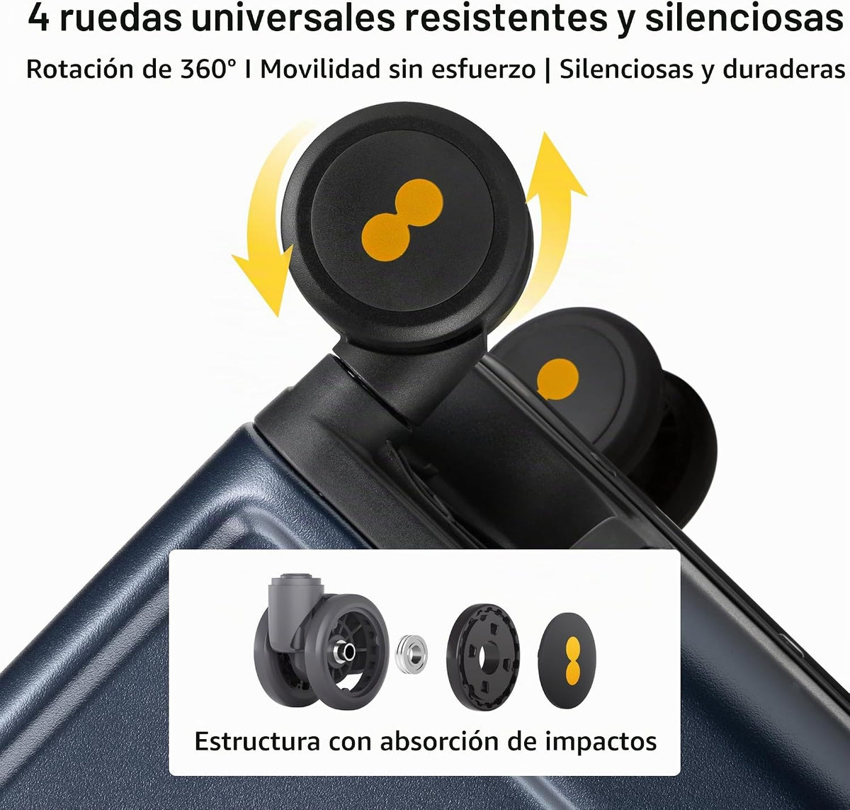 LEVEL8 Maletas rígidas de equipaje sin cremallera con ruedas girato...