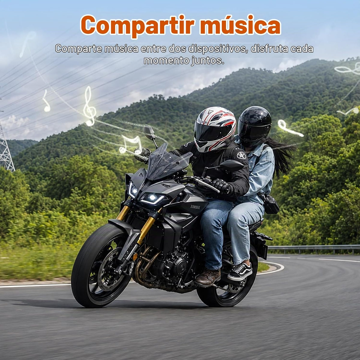 NYTALK N2 - Casco de motocicleta de 2 vías con Bluetooth, para comp...