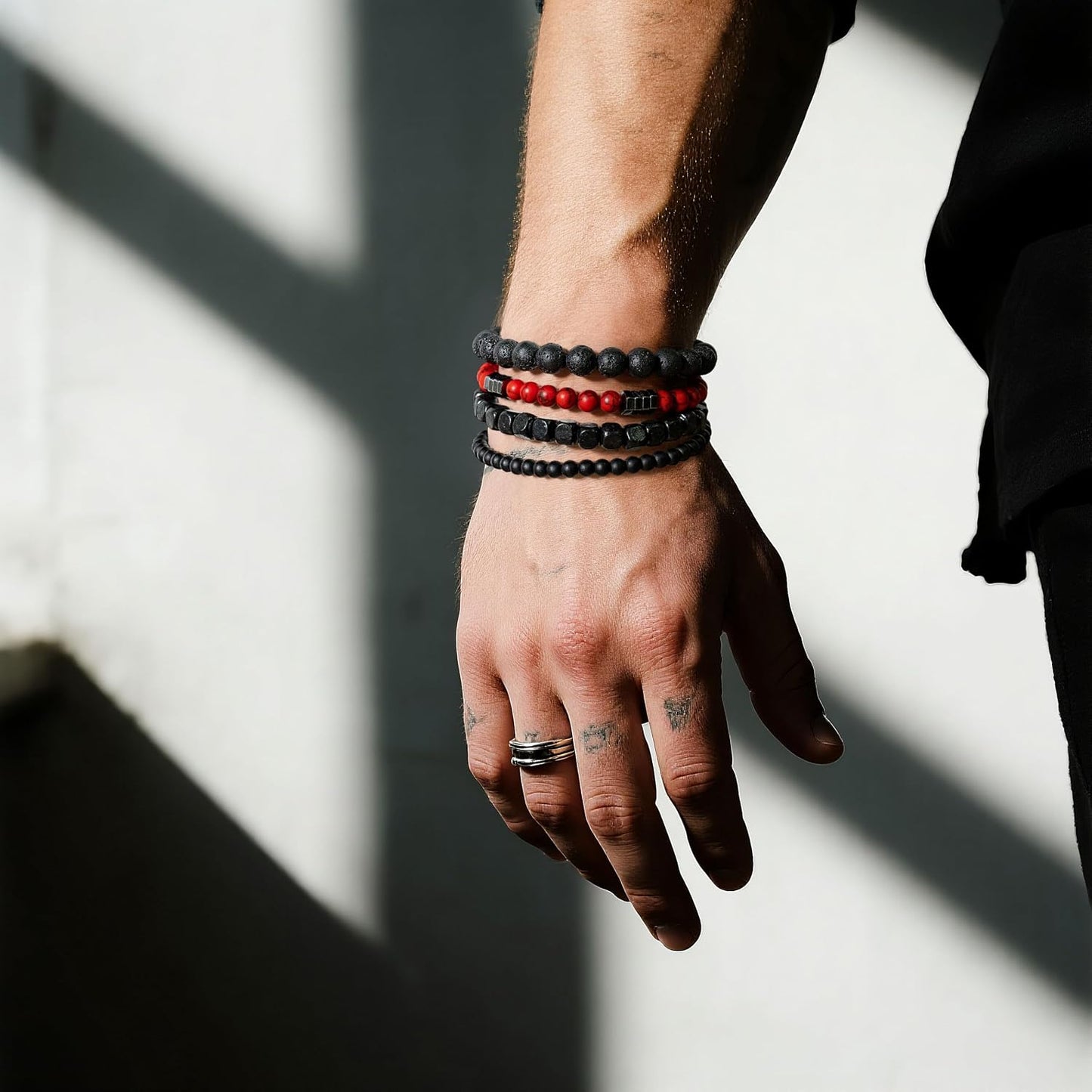 Lameybrt Juego de Pulseras para Hombre Multi - Ojo de Tigre\/Ágata...