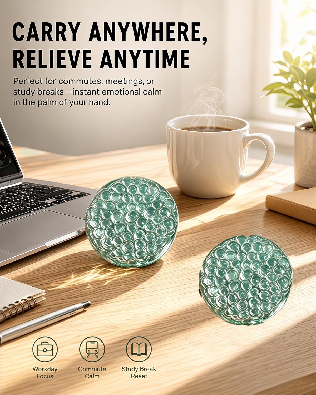 2 bolas crujientes para el estrés con cuentas, juguetes antiestrés...