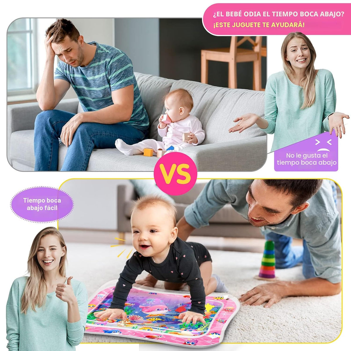 Infinno Estera Tummy Time Premium Estera de agua para jugar para be...