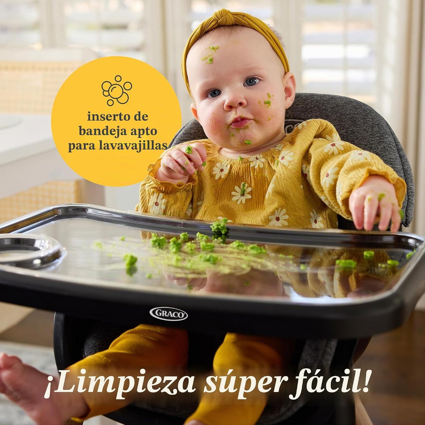 Graco Ready2Dine DLX - Silla alta 4 en 1, color Hazen | 4-en-1: Tro...