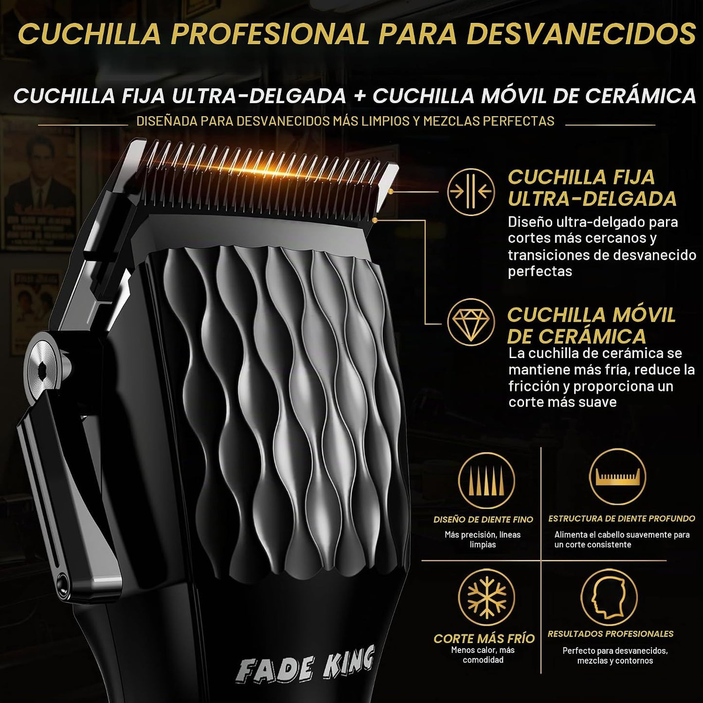 FADEKING Cortadora de pelo profesional para hombres, kit de recorta...