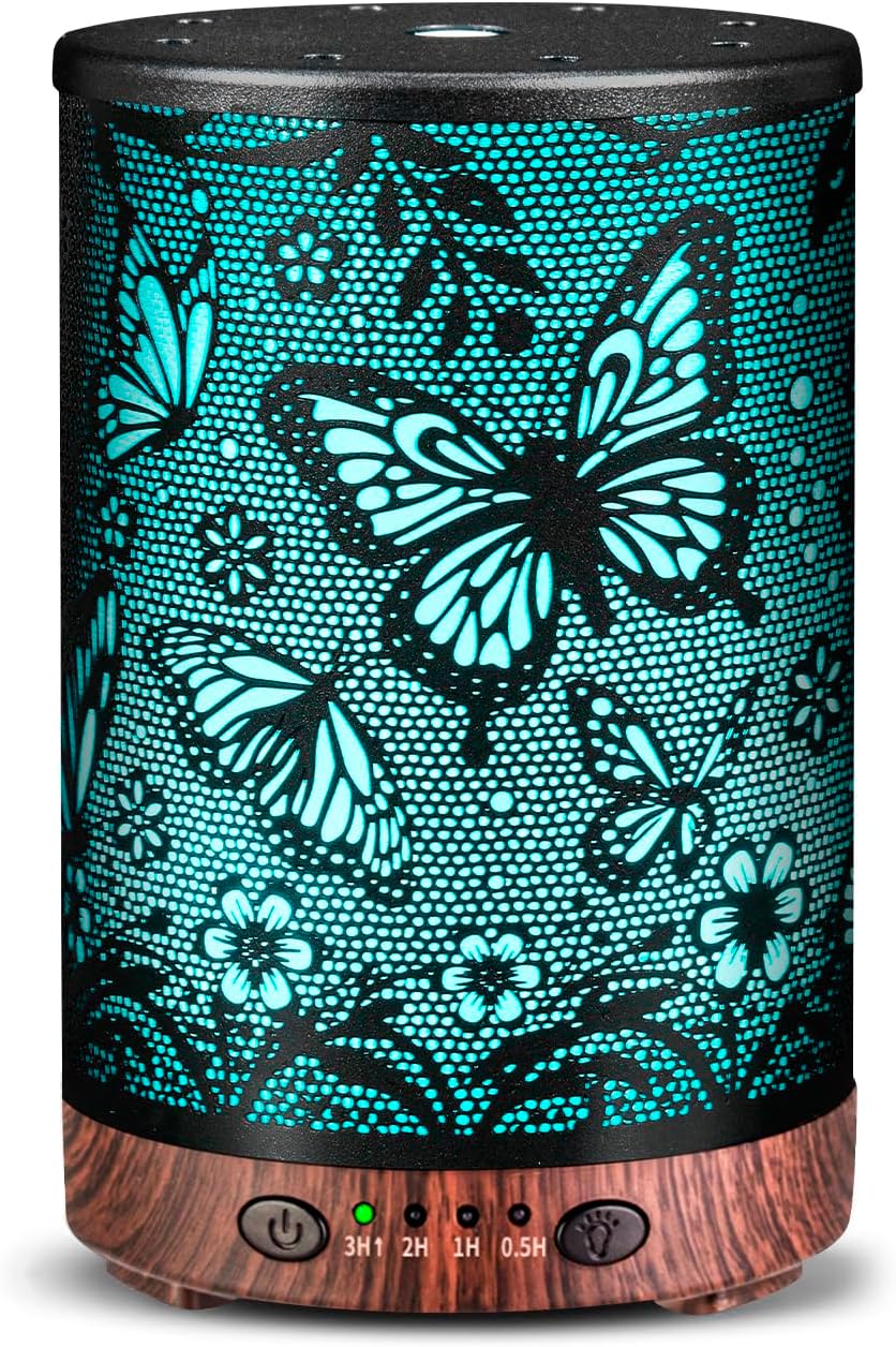 JOYOLO Difusor de aceite esencial de metal para aromaterapia, difus...