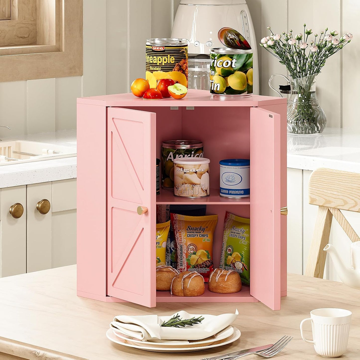 Trironsun Panera de Esquina para Encimera de Cocina Contenedor de A...