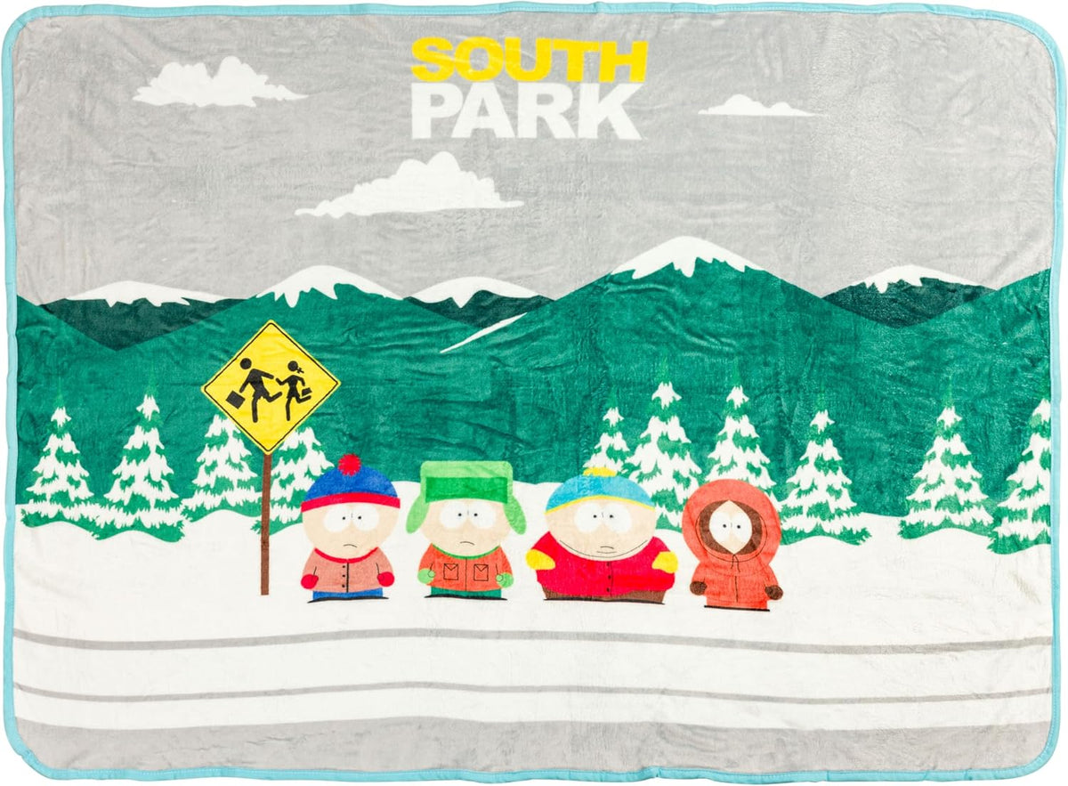 Silver Buffalo South Park Bus Stop Kyle Stan, manta de forro polar,...