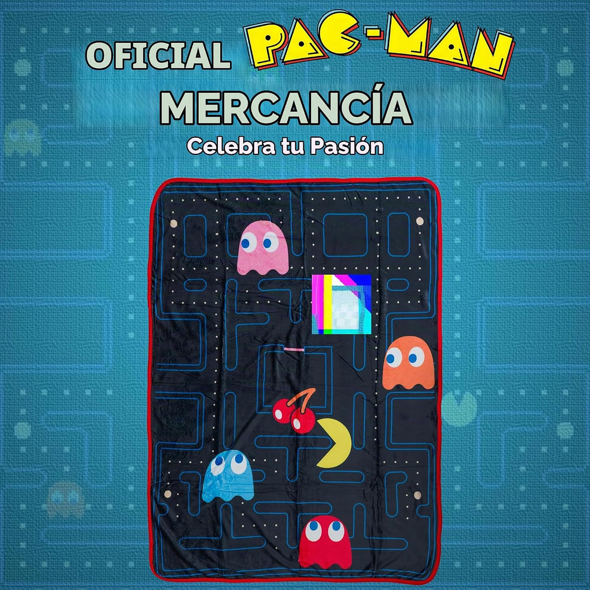 Silver Buffalo Pacman - Manta de forro polar de 45 x 60 pulgadas, s...