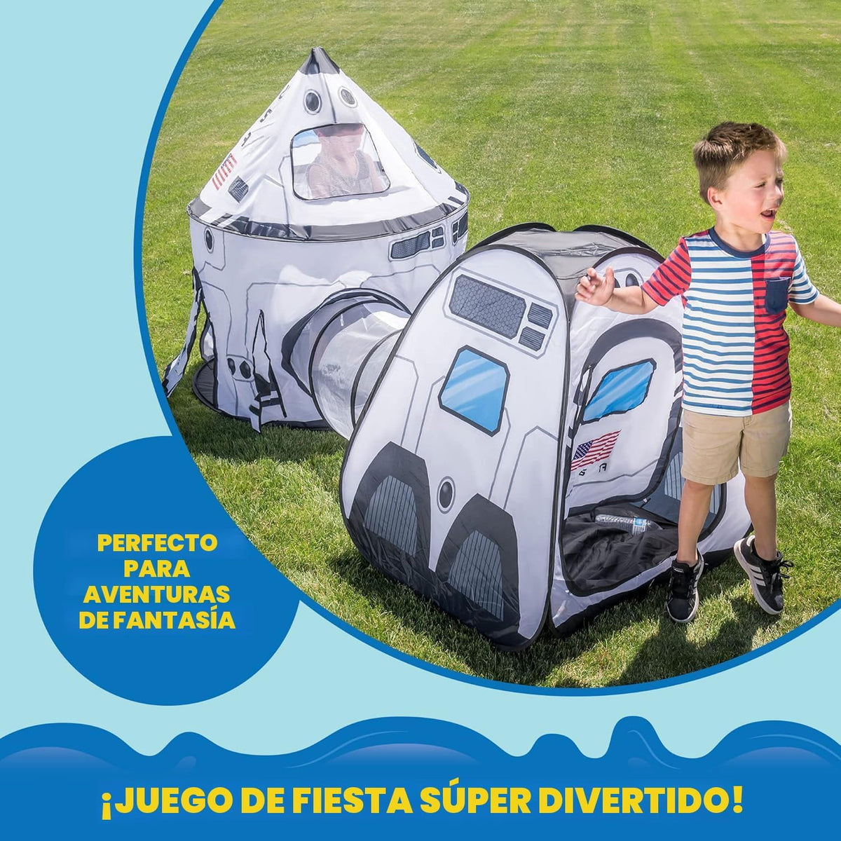 JOYIN Tienda de campaña desplegable con túnel y casa de juegos para...