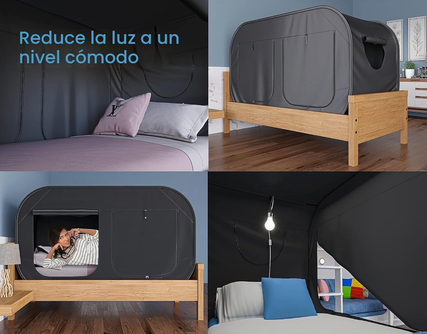 Skywin TidyFriend - Tienda de campaña para cama doble, toldo de pri...