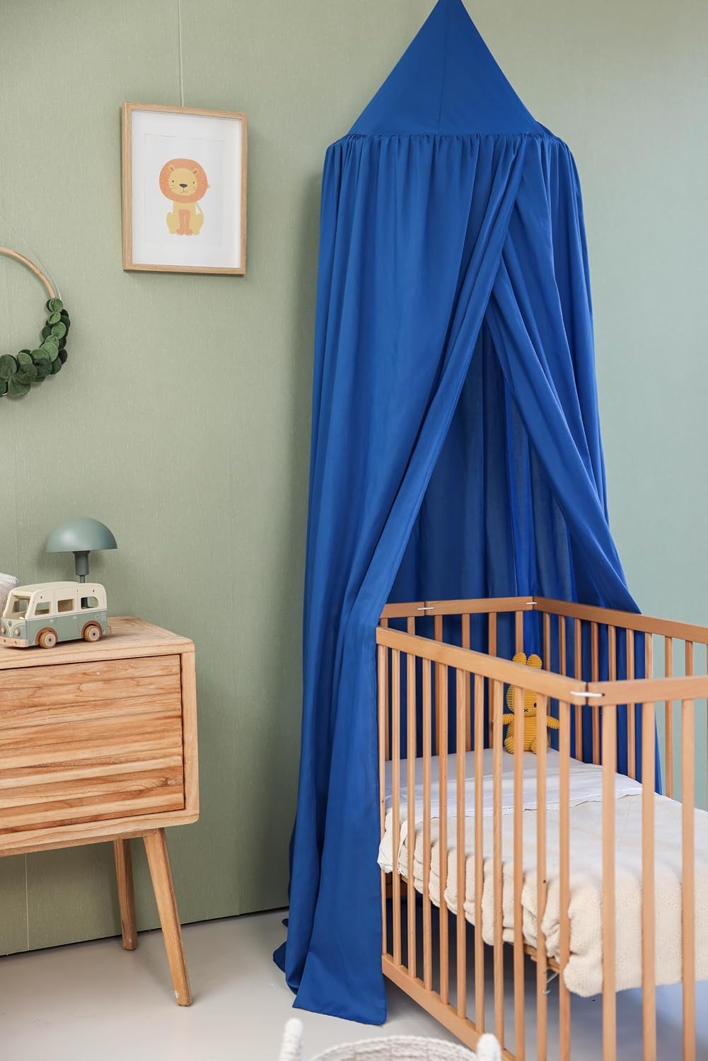 Toldo azul para cama infantil para dormitorio infantil | Cortina co...