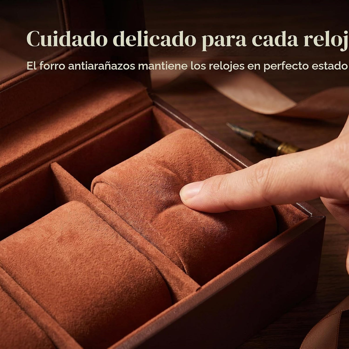 AMZGO® Caja de reloj para hombres, tapa de cristal de exhibición de...