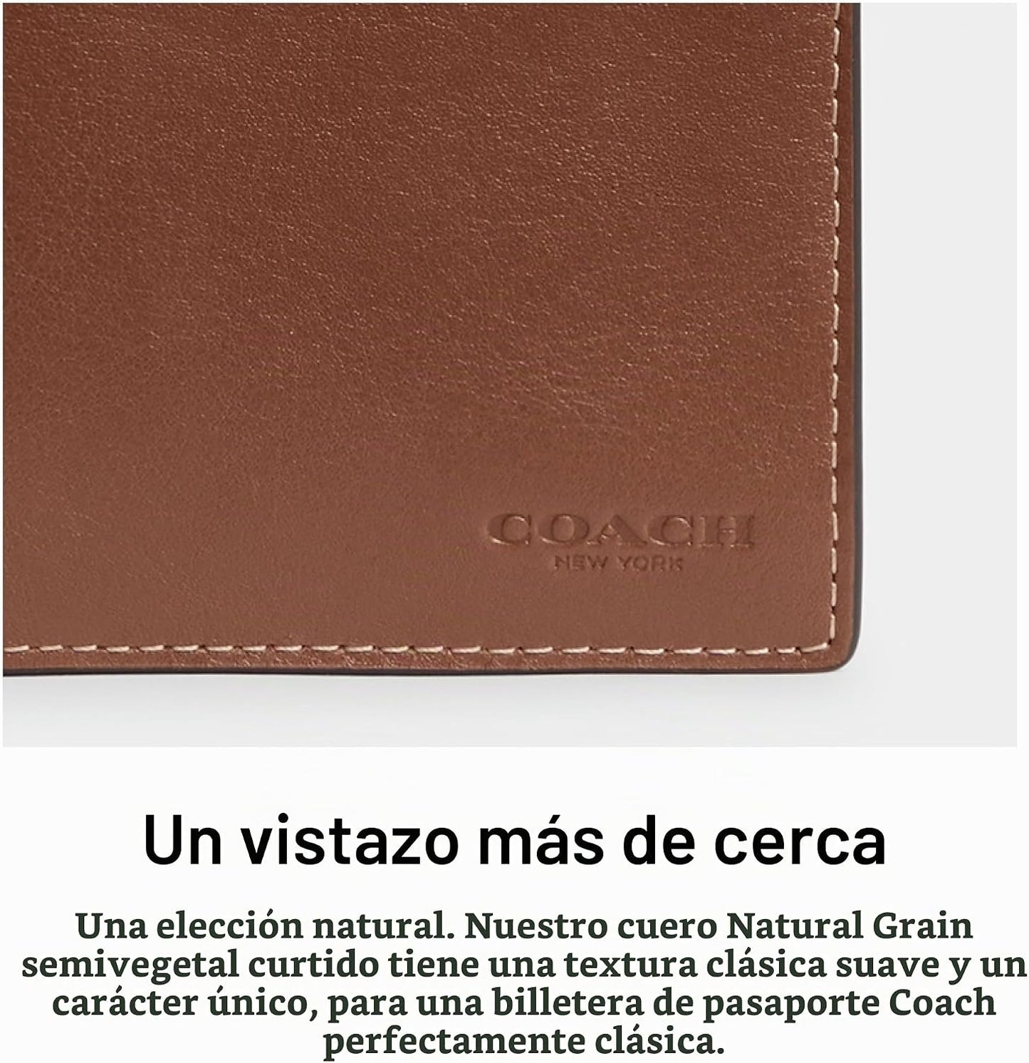 Estuche para pasaporte en cuero natural de plena flor
