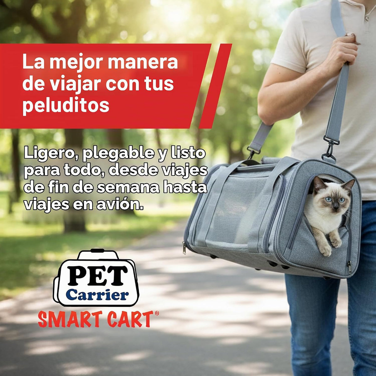 dbest Products Pet Smart Cart Sport, transportador plegable de lado...