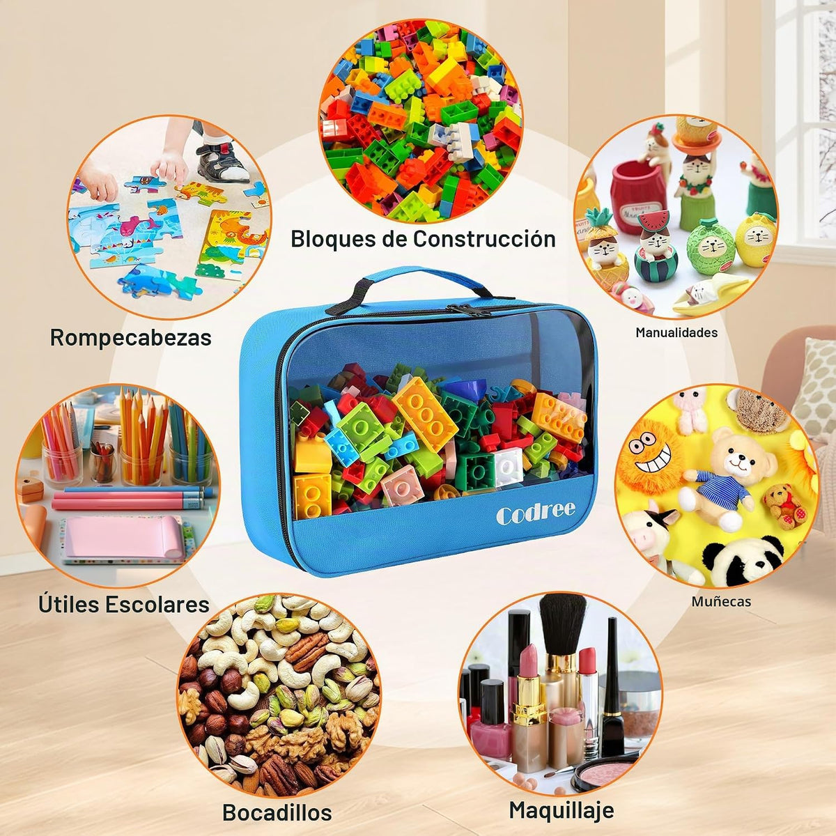 codree Paquete de 6 bolsas grandes de tela Oxford para almacenamien...
