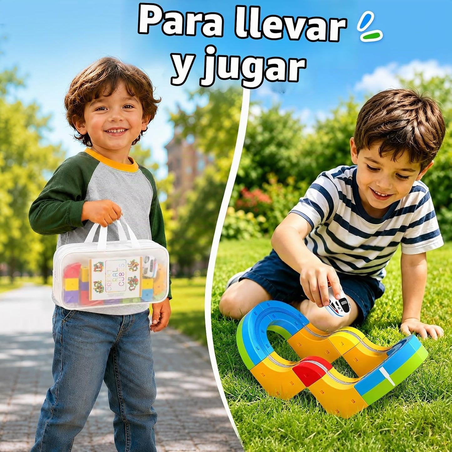 Juego de tren eléctrico para niños, 22 piezas de juguete de pista d...