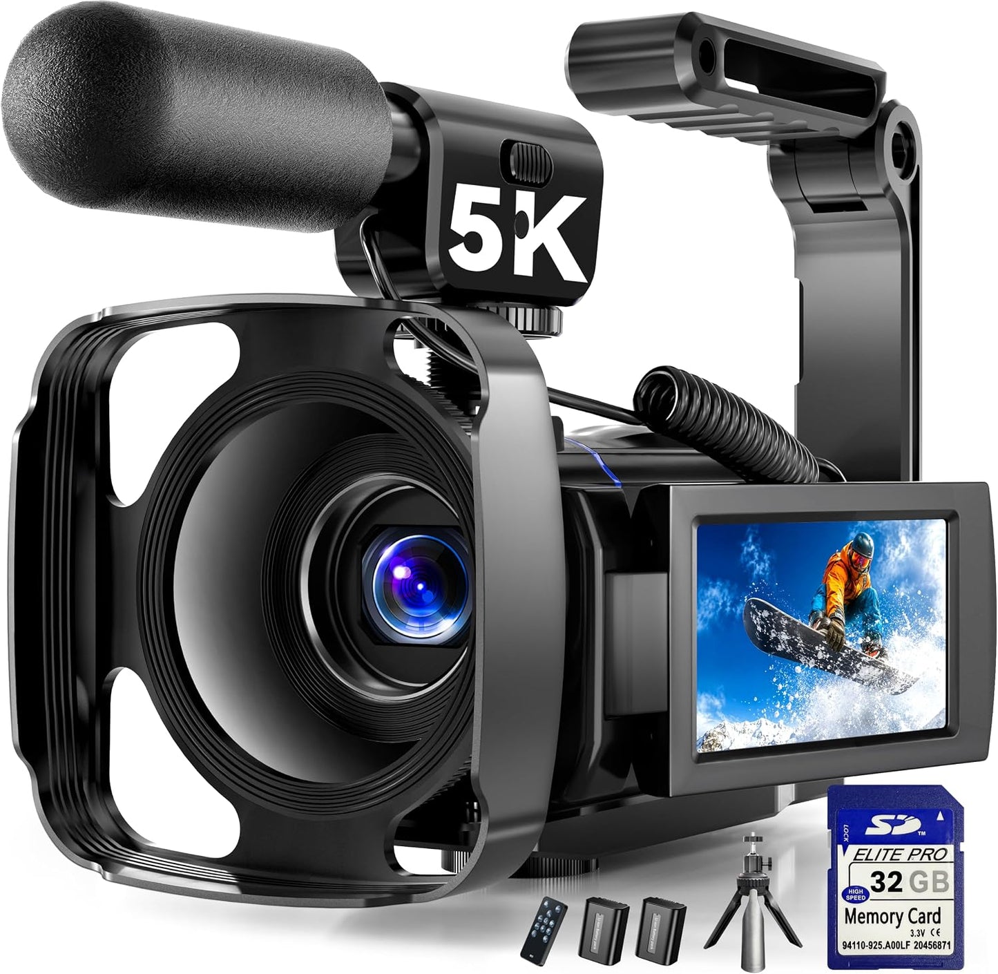 Videocámara 5K, cámara de video BREGOO UHD 64MP para vlogging en Yo...