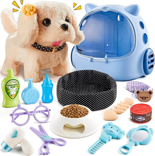 16 piezas de juguetes de perro robot para niños, juguetes para niño...