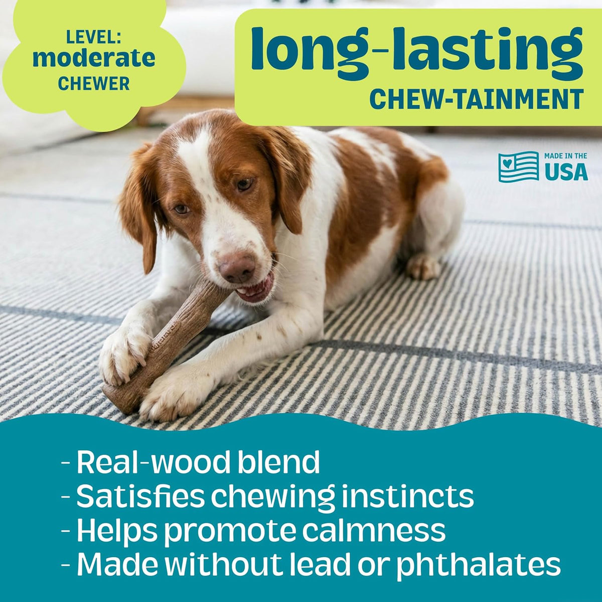 Petstages Dogwood Juguete Masticable Duradero para Perros, Mediano...