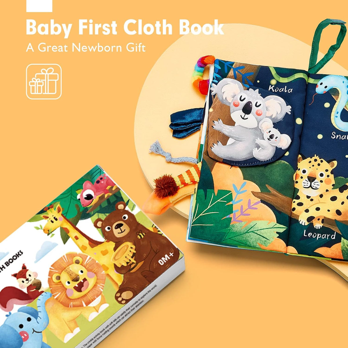 hahaland Libros para bebés de 0 a 6 meses, juguetes sensoriales de...