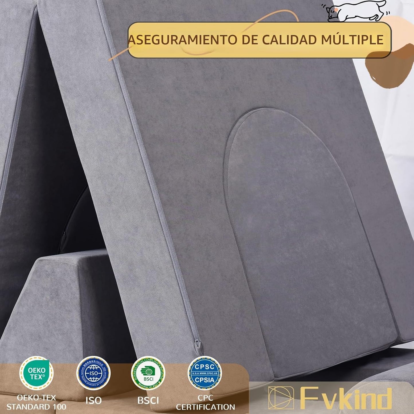 Fvkind Sofá modular de juegos para niños, 10 piezas para niños pequ...