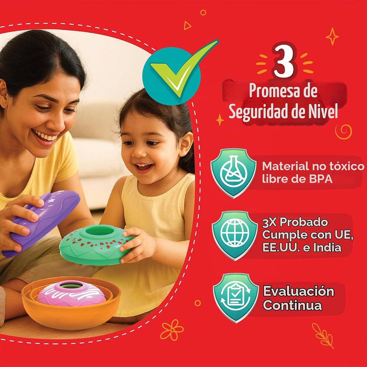 Imagimake Leaps &amp; Bounds - Donas de anidación, juguete Montesso...
