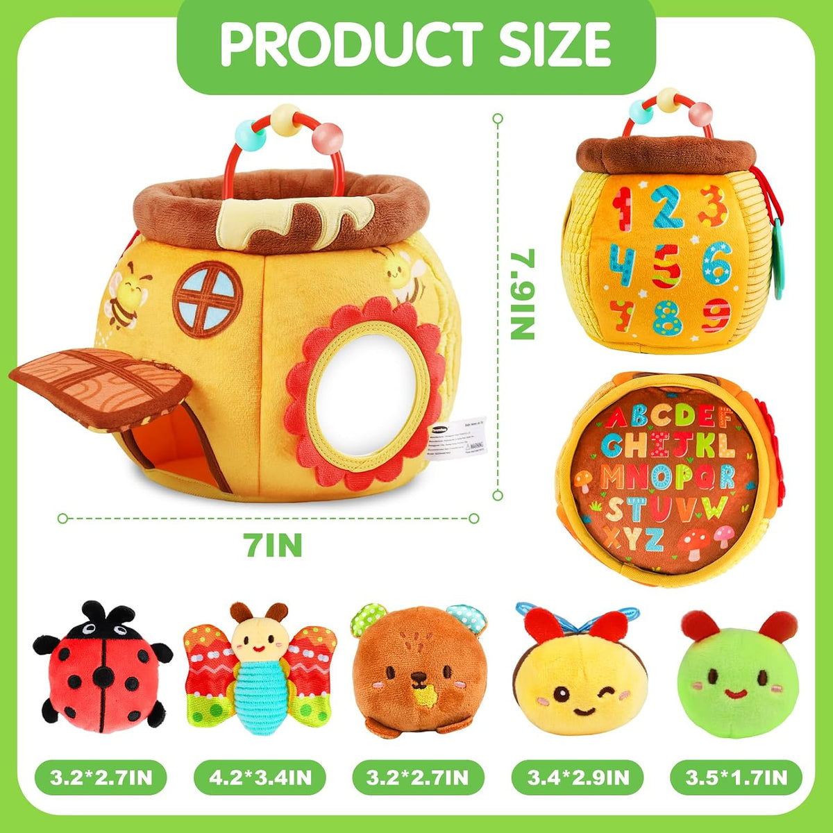 Thremhoo Juguetes para niñas de 0 a 6 meses, juguete de oruga de pe...