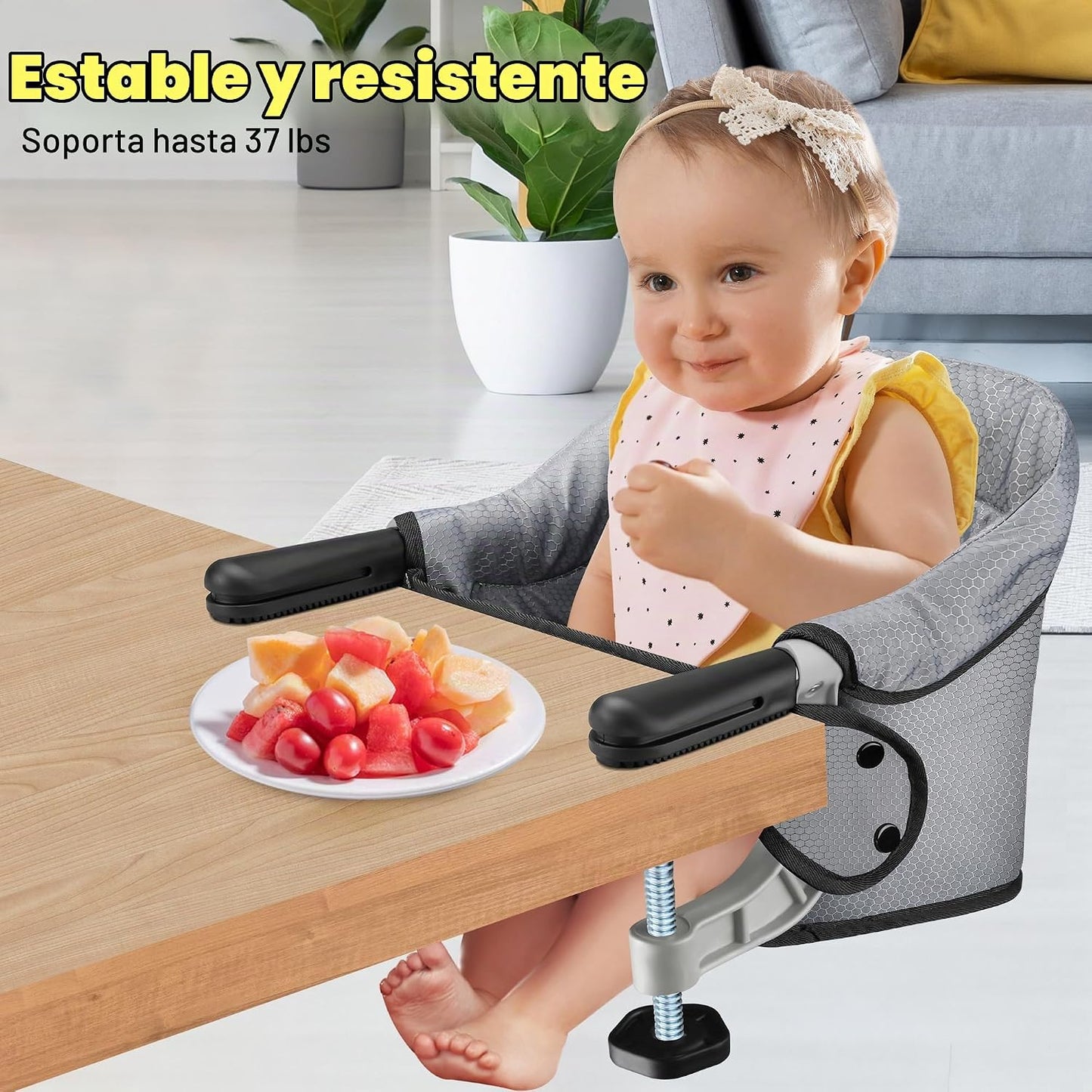 Toogel Silla alta de gancho, silla alta portátil para bebé, asiento...