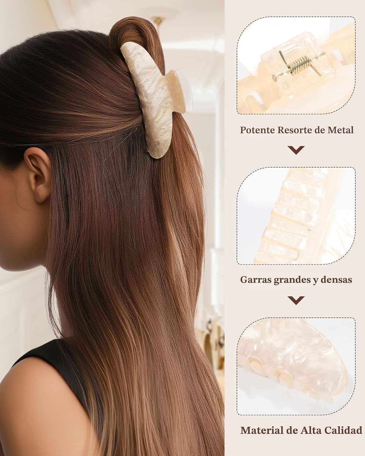 Molans 3PCS Pinzas Acrílicas para el Cabello para Mujeres - Pasador...