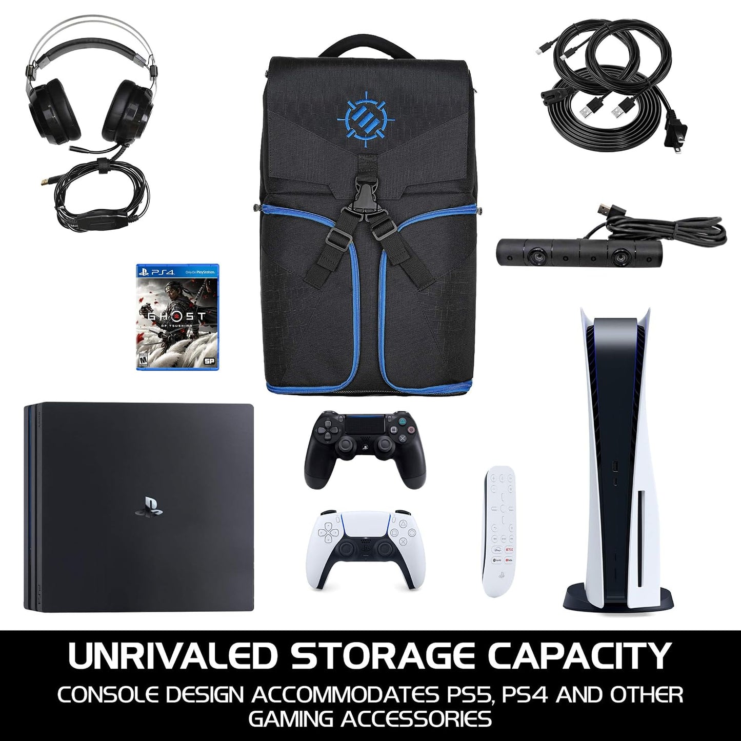 ENHANCE Mochila para laptop para juegos con consola universal para...