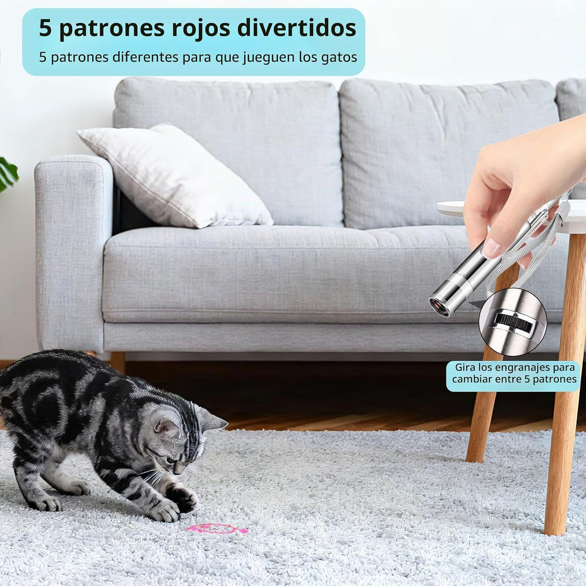 Waputne Puntero de Juguete para Gatos de Interior, 2 Piezas, Juguet...