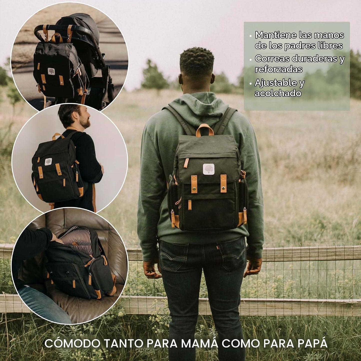 Parker Baby Co. Mochila para pañales - Bolsa de pañales grande con...