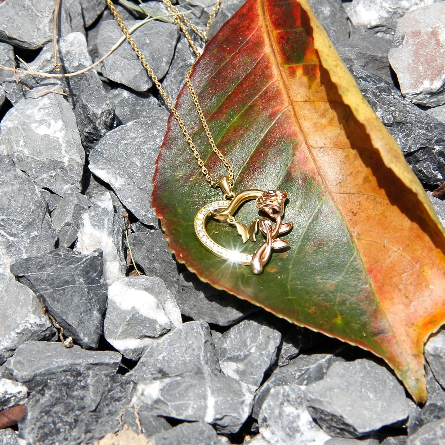 Alsanix - Collar de Corazón para Mujer, Plata de Ley\/Chapado en Or...