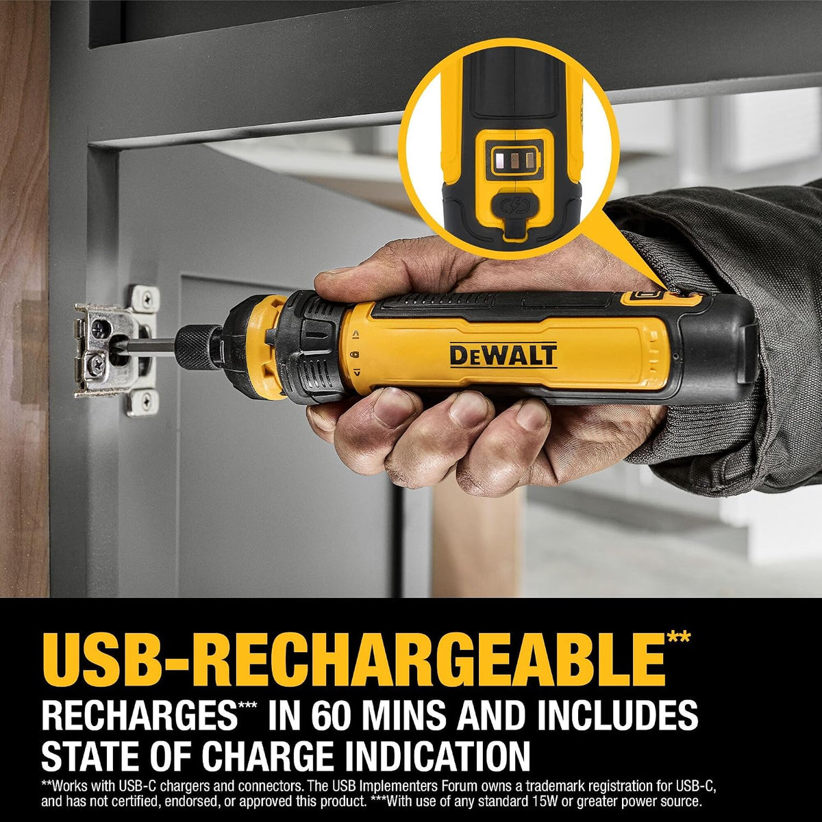 DEWALT Destornillador inalámbrico, destornillador eléctrico recarga...