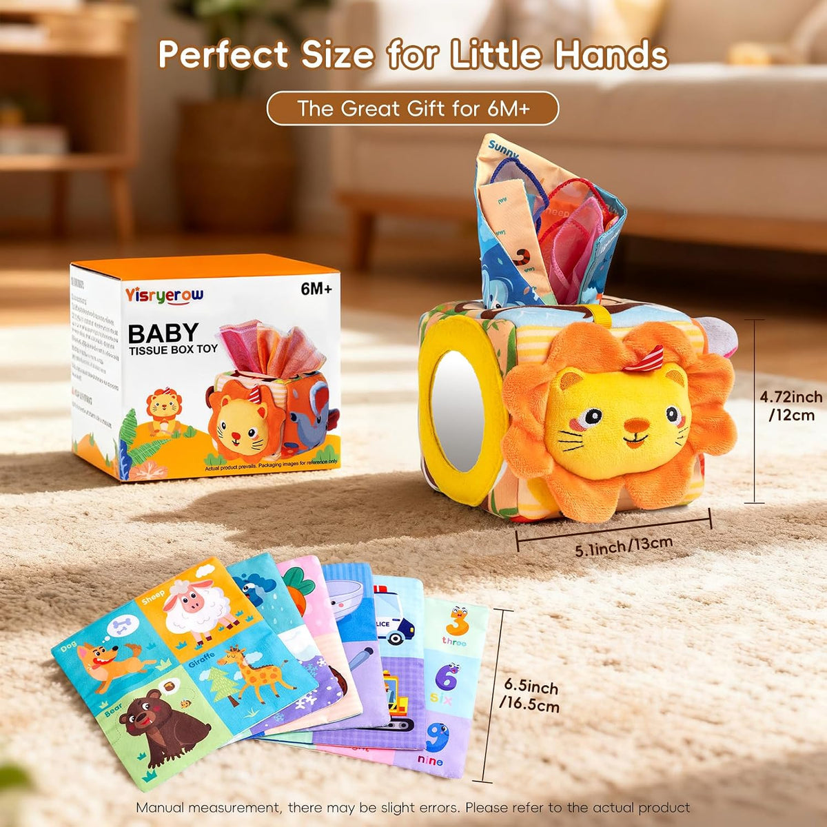 Caja de pañuelos para bebés de 6 a 12 meses, juguetes sensoriales |...