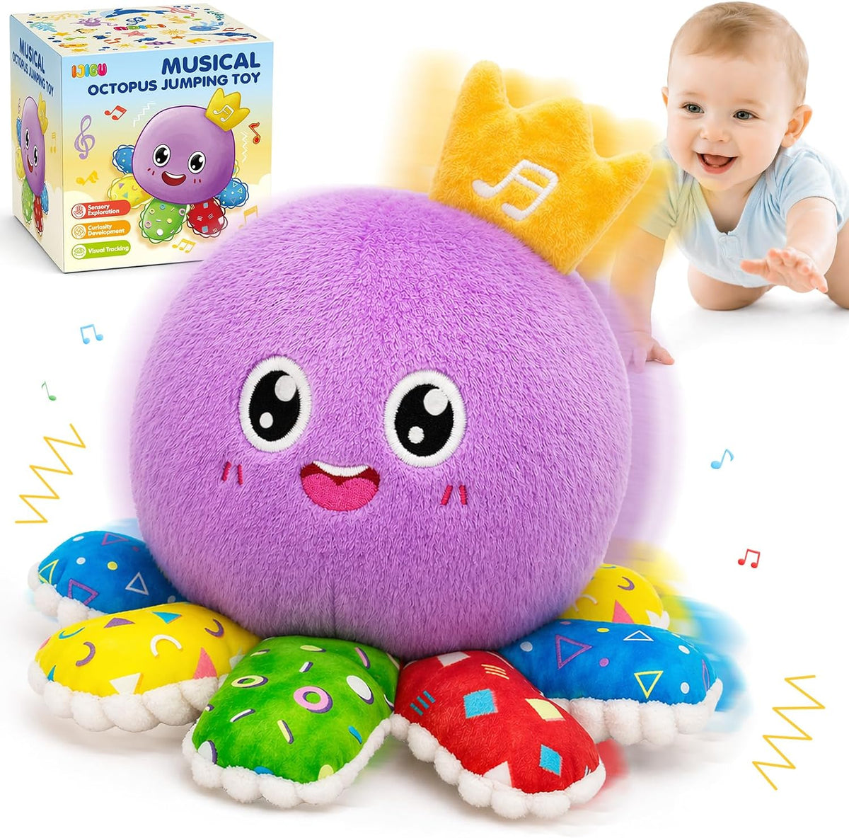 IJIGU Juguetes musicales para bebés de 6-12-18 meses, juguete de pu...