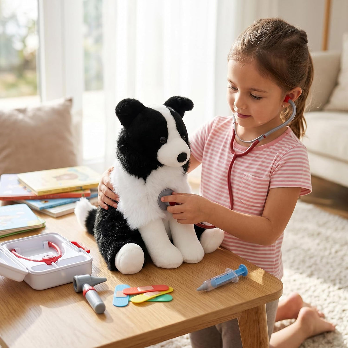 WEIGEDU Border Collie Animal de Peluche Juguete de Perro, 12 Pulgad...