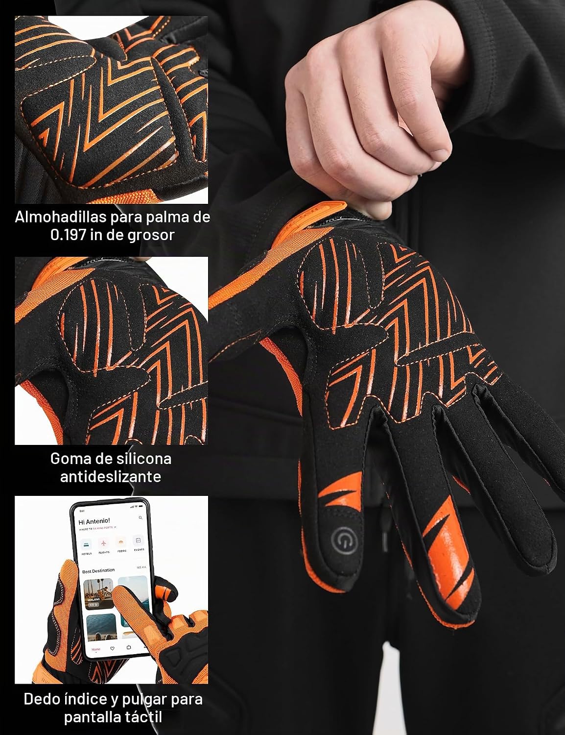 INBIKE - Guantes de bicicleta de montaña para hombres con protecció...