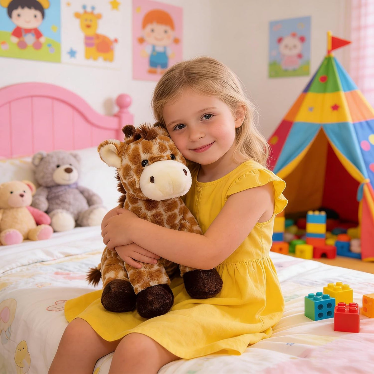 YUKOUQIAN Muñeca de peluche de jirafa de 8 pulgadas para niñas y ni...