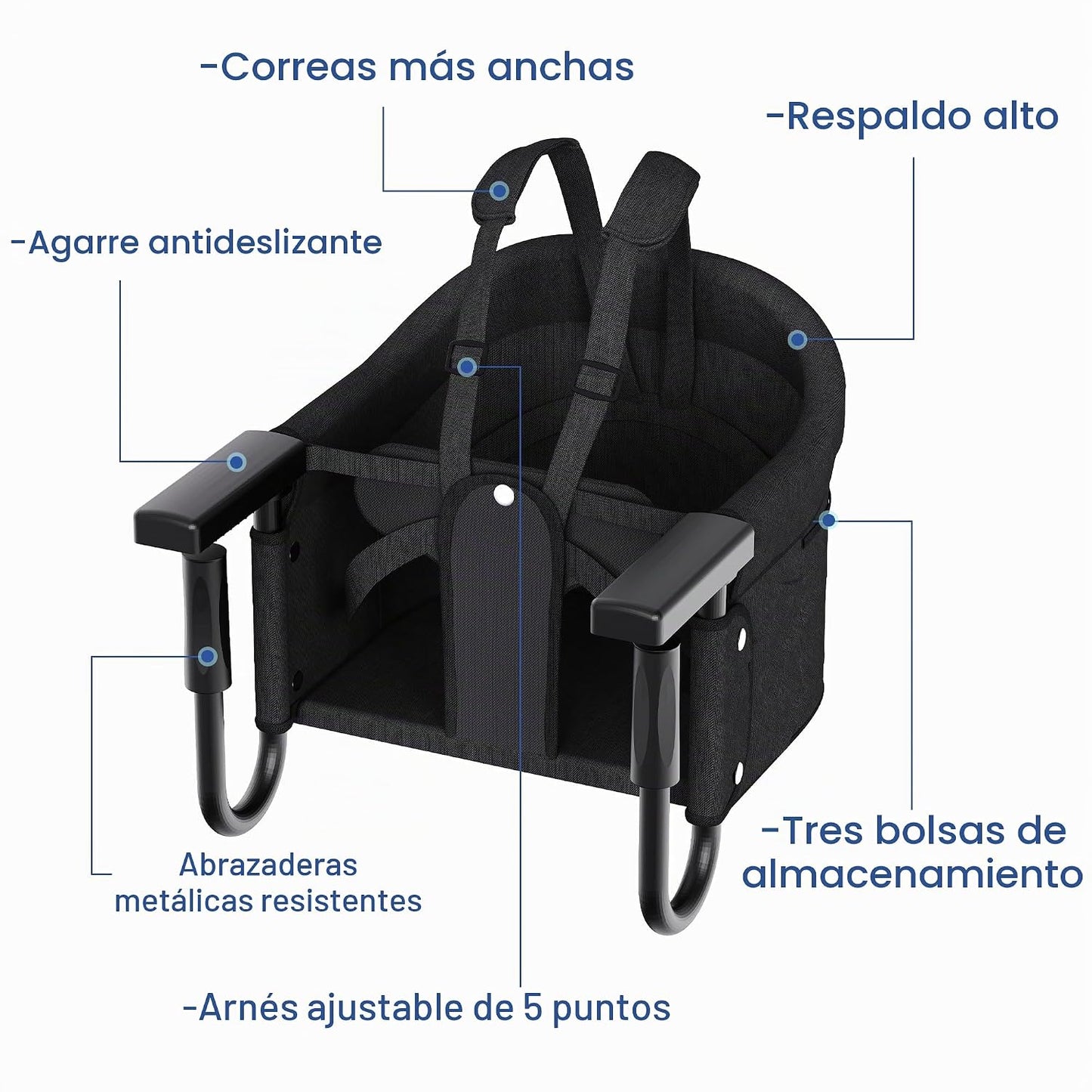 Gryvoth Silla alta portátil de gancho con bandeja para bebé y niño...