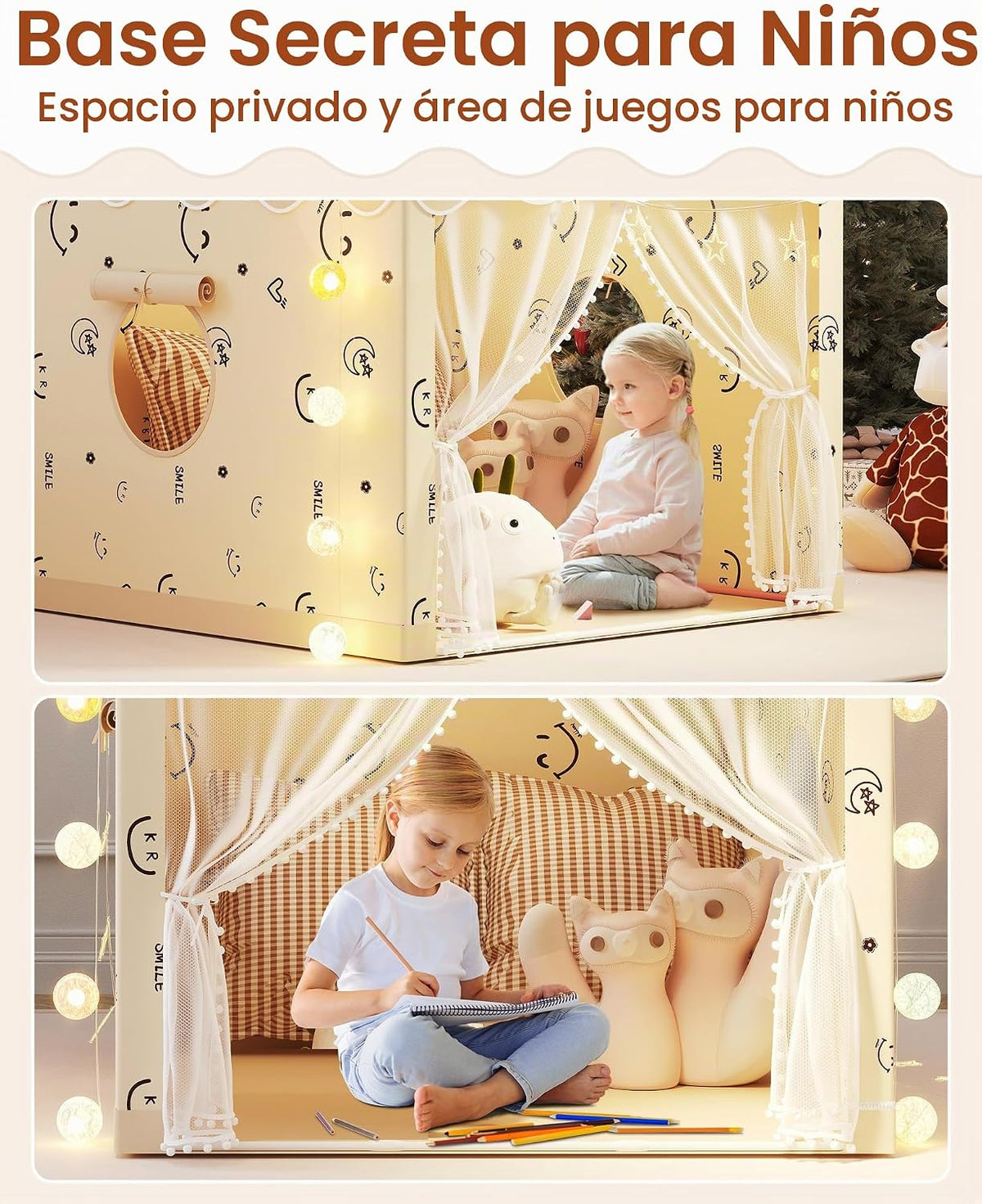 Tienda de campaña para niños, tienda de campaña de princesa para in...
