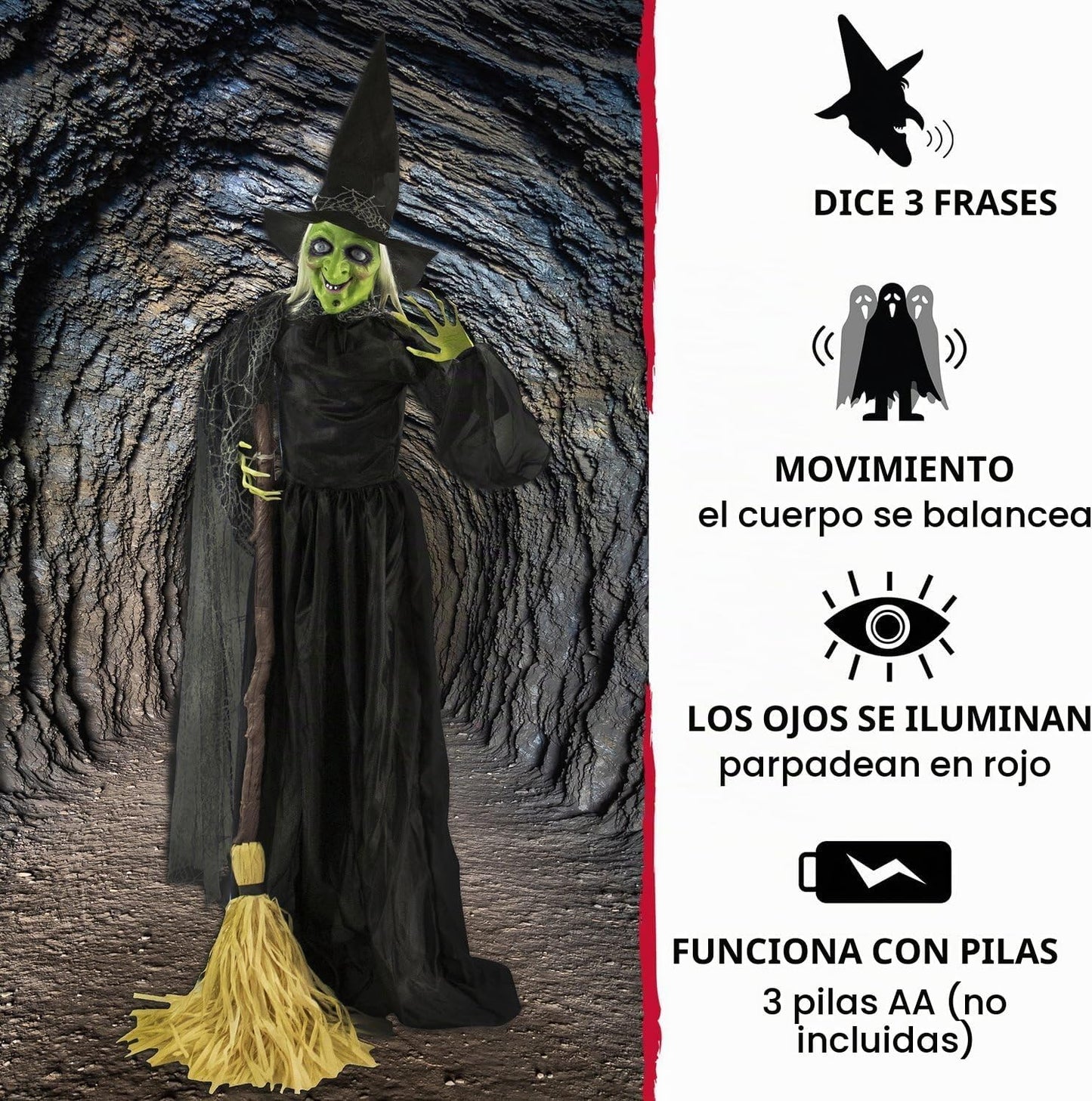 Haunted Hill Farm - Figura decorativa de bruja malvada HHWITCH-1FLS...