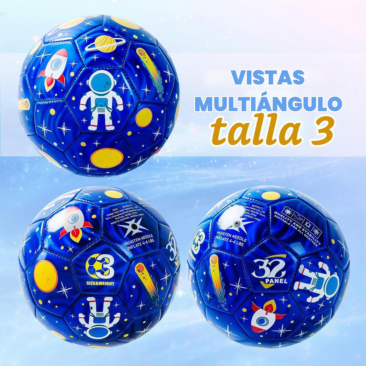 Balón de fútbol tamaño 4, tamaño 3, tamaño 2 con bomba desinflada,...