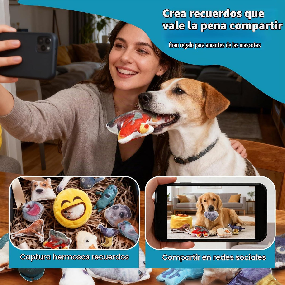 Nocciola - Juguetes de peluche con sonido para perros \u2013 12 uni...