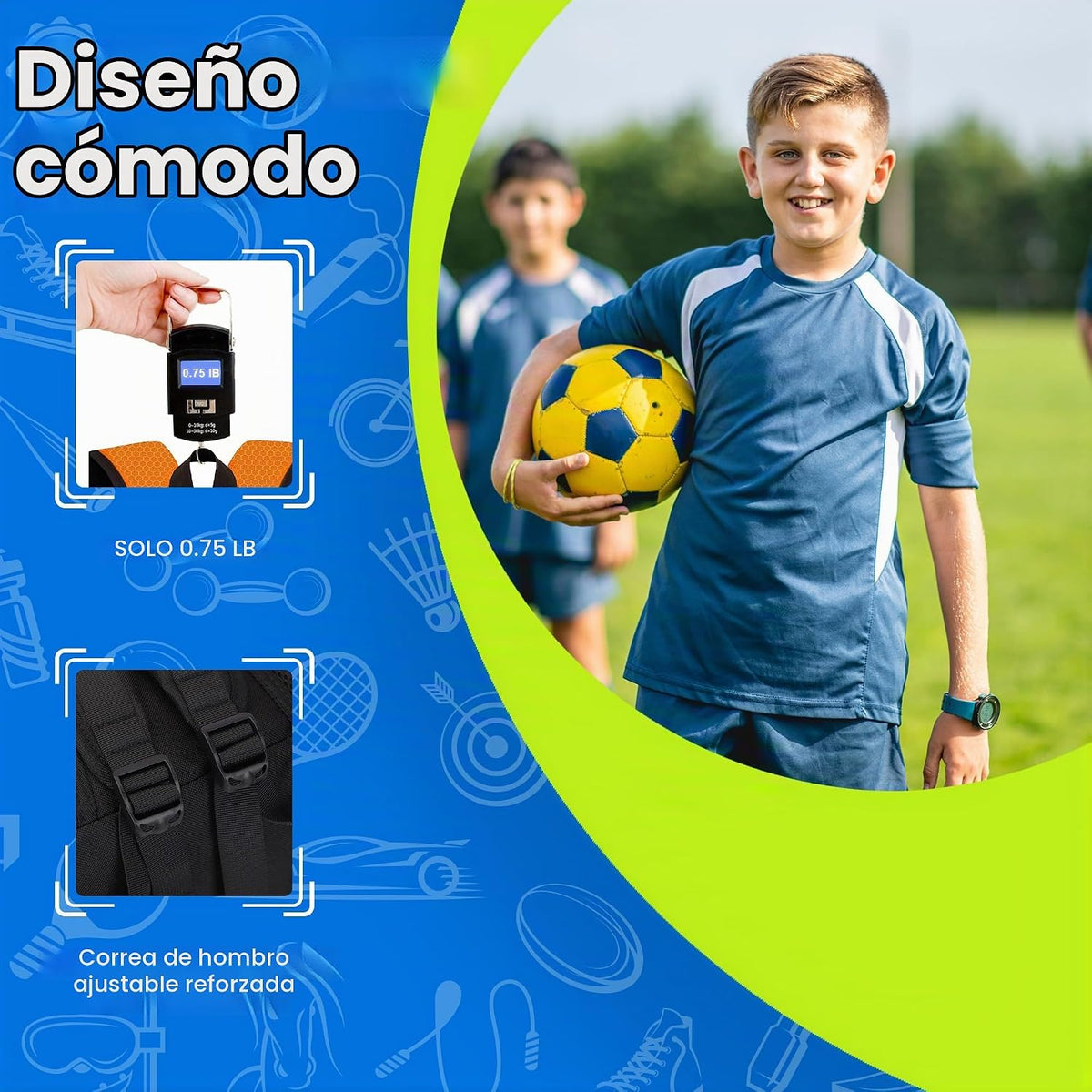 Hsmihair - Mochila de fútbol juvenil - Mochila para fútbol y balonc...