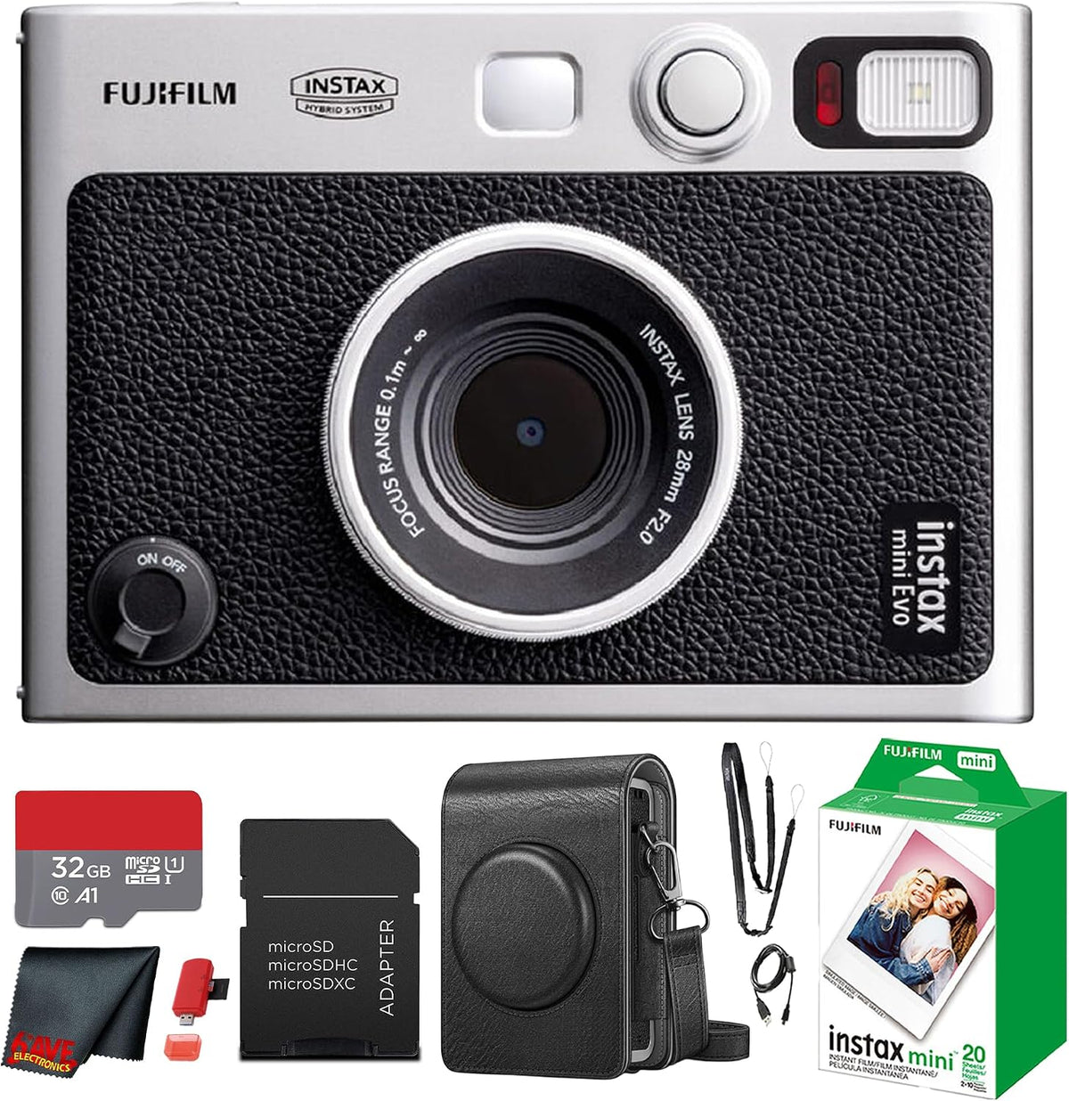 Fujifilm Instax Mini EVO Hybrid Cámara Instantánea (Negro) Paquete...
