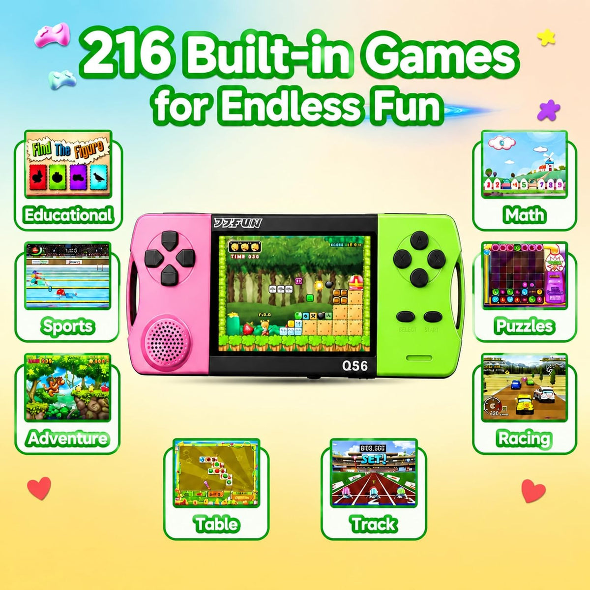 Juegos de mano para niños con pantalla grande IPS de 3.5 pulgadas i...
