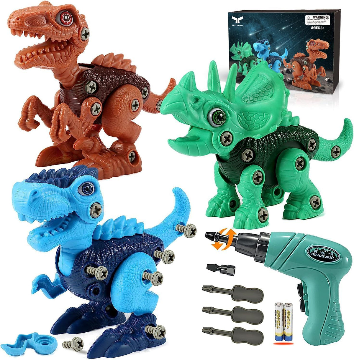 Juguetes STEM de dinosaurios para niños de 3 a 5 años, juguetes de...