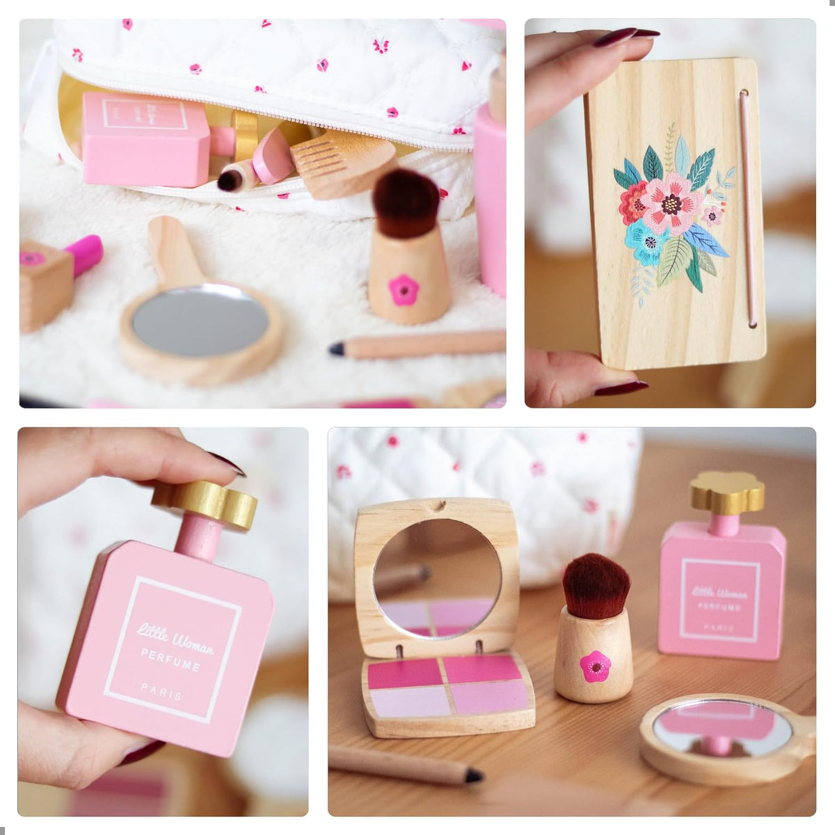 UMU® Kit de maquillaje de juguete de madera para niños pequeños \u2...