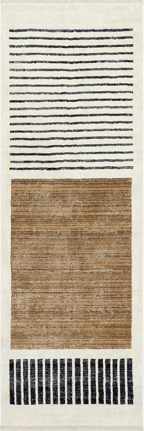 nuLOOM Fringed Performance Keeva Beige\/Marfil, 2'8" x 7...