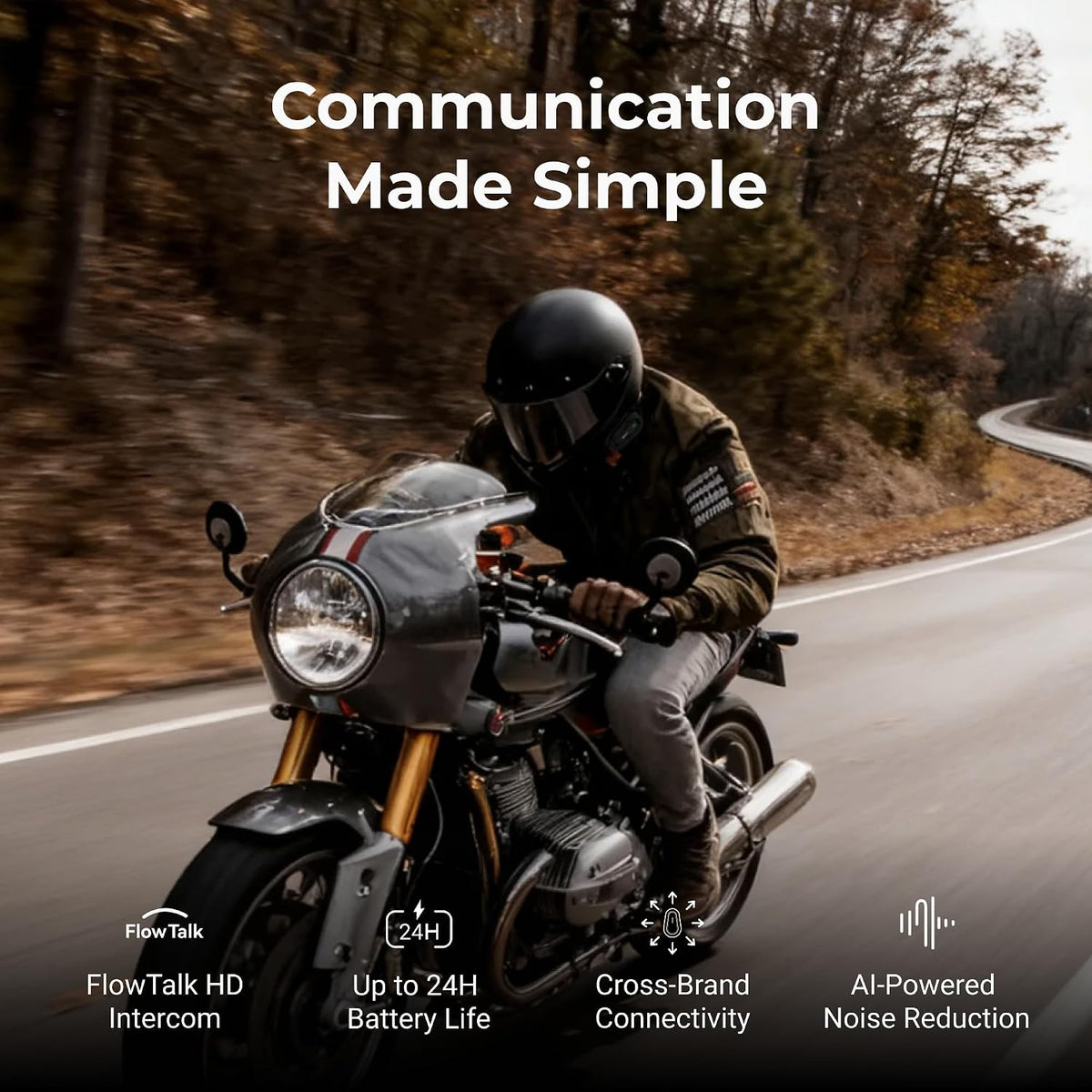 RESOPILOT Lite - Auriculares Bluetooth para casco de motocicleta, 8...